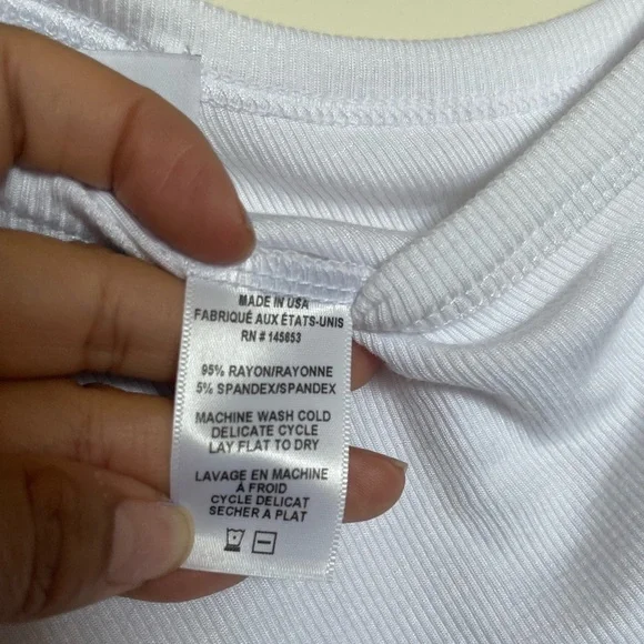 Betro Simone White Asymmetrical Ribbed Bodysuit - Picture 6 of 9